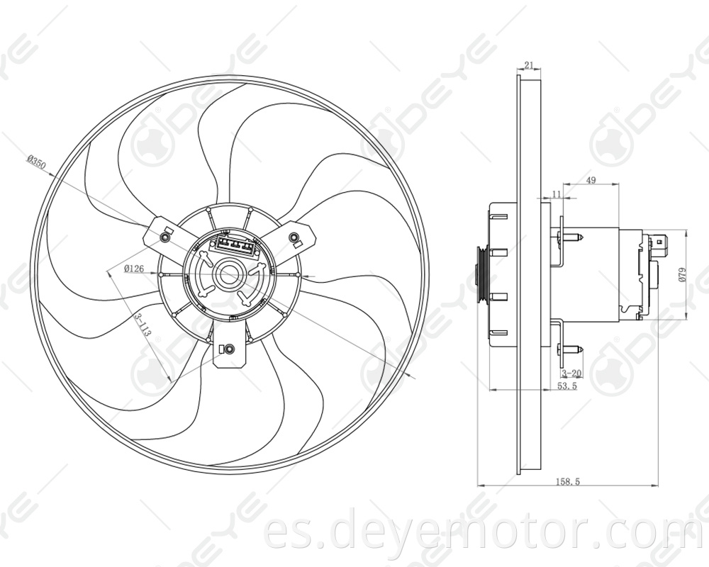 Motor 12v del ventilador de refrigeración del radiador del coche de los nuevos productos 3A0959455B para VW PASSAT